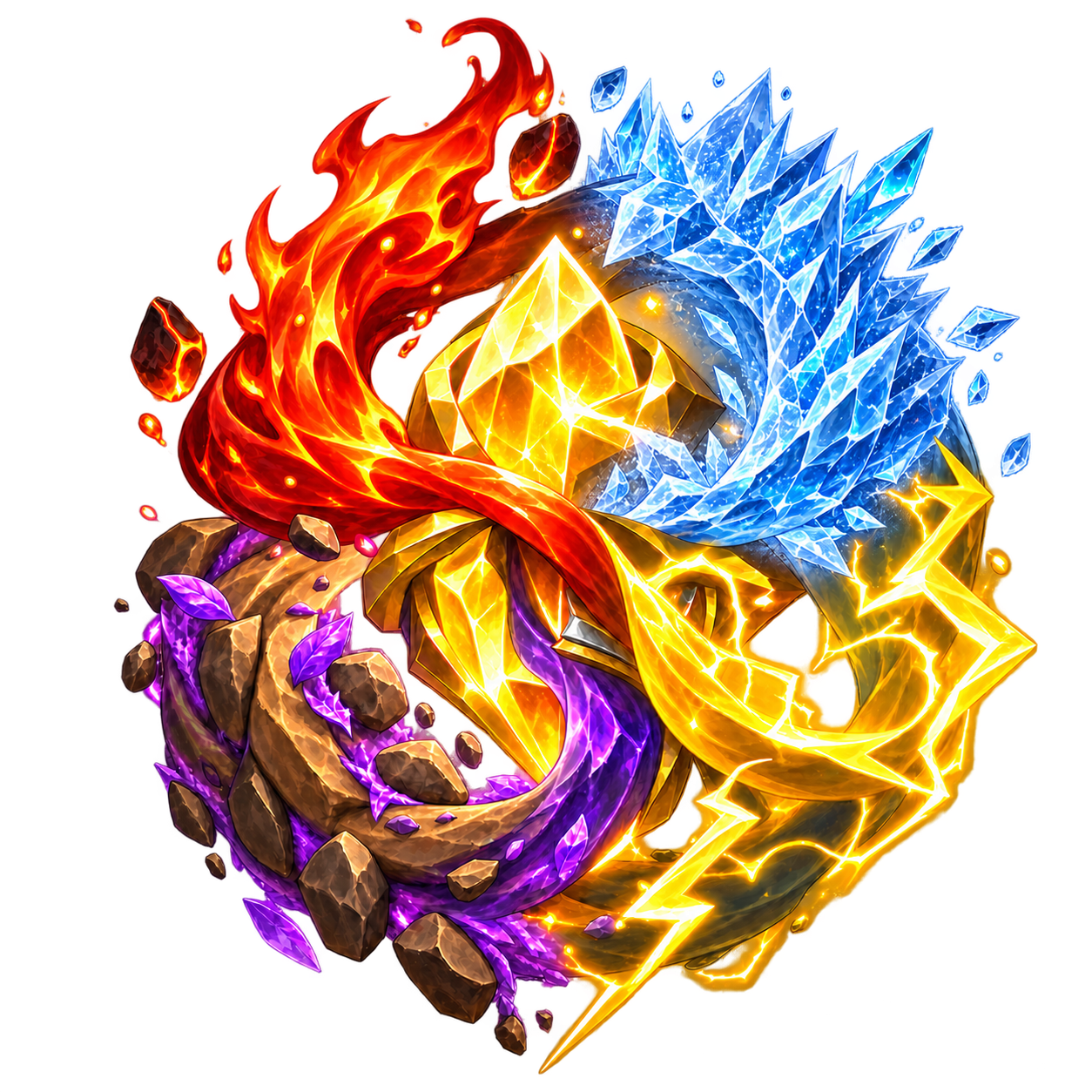 Elemental Confluence, an item combining fire, ice, earth, and lightning